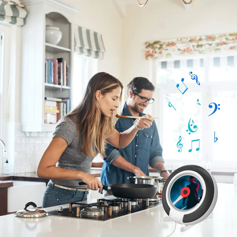 Портативный CD плеер с Bluetooth настенный fm радио встроенный HiFi колонки