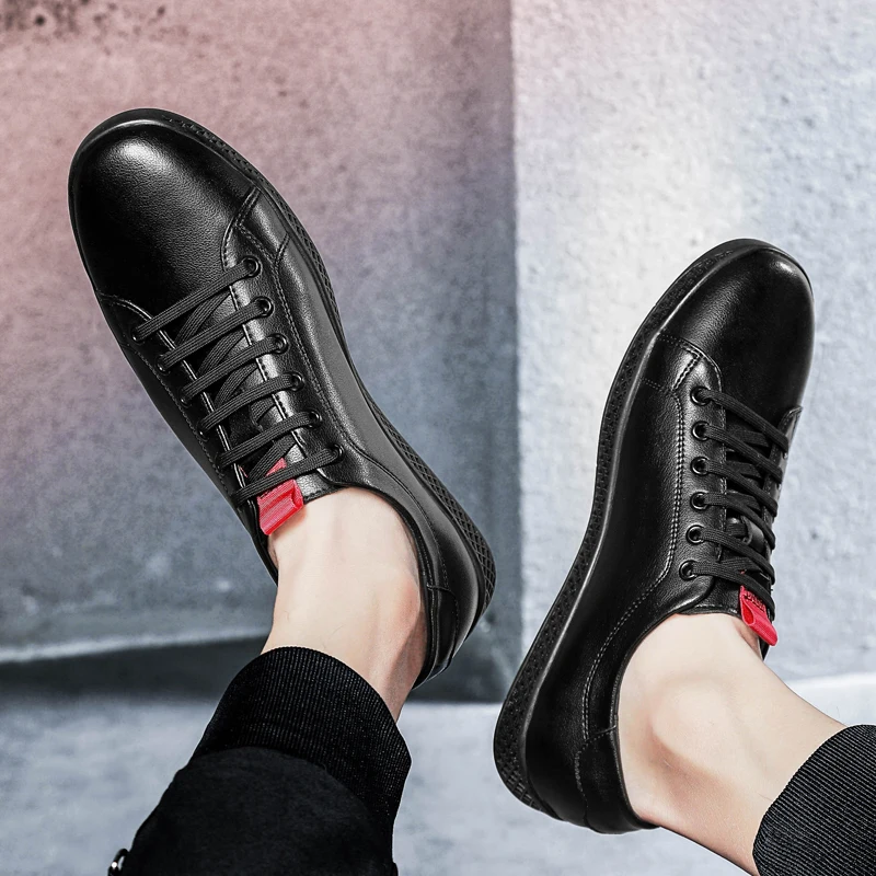 Роскошные мужские туфли Черные Оригинальные кроссовки повседневные лоферы