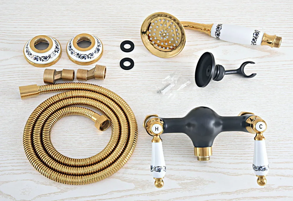 Роскошный золотой цвет латунный черный масло втирают Бронзовый Настенный Ванная