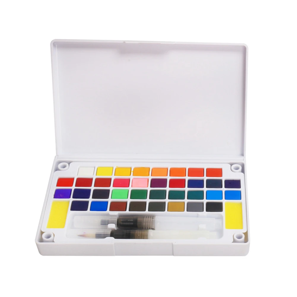 

12/18/24/36 Colors Portable Watercolor Bright Color Detachable Pigment With Brush Travel Solid Paint Box Art Supplies Paint Set