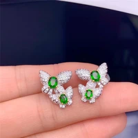 natural 925 sterling silver green diopside women earrings jewelry gem valentine gift party fast shipping