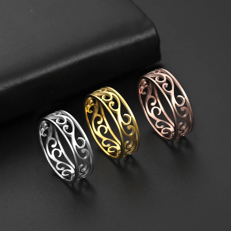 COOLTIME филигранные граненые любовь кольцо на палец для обручального кольца женщин