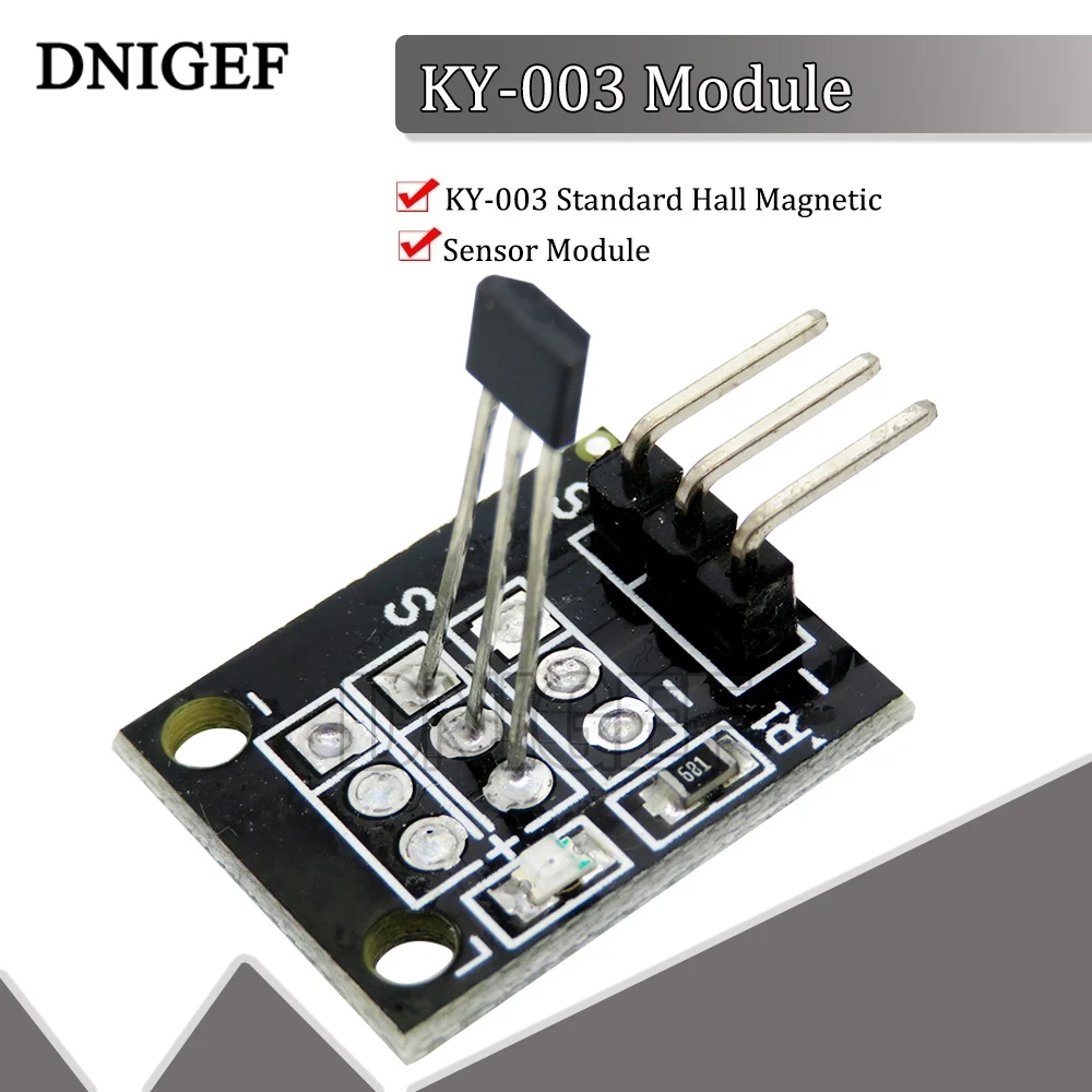 Фото DNIGEF New 1 шт./лот KY-003 стандартный модуль магнитного датчика зала для Arduino AVR Smart Cars PIC Good KY-003 №1