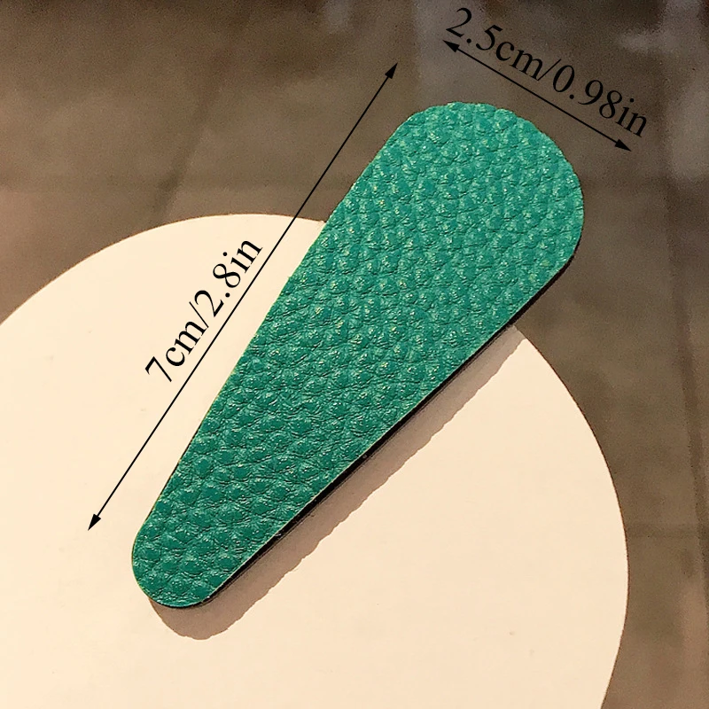 

1PC Geometric PU Leather Hair Clips for Women Girls Hair Pins Bright Color Waterdrop Hairpin Women Hair Accessories BB Clips