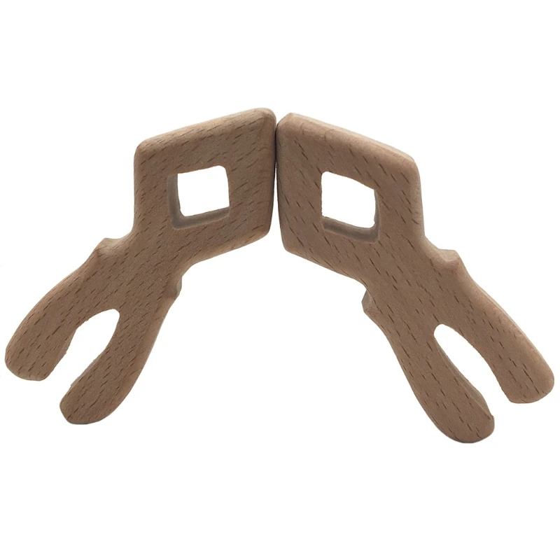 Juego de juguetes de madera para beb&eacute;, pulsera de haya para ni&ntilde;os, llave n&oacute;rdica creativa, forma de herramienta, juguetes para masticar la dentici&oacute;n, 1 Juego-3
