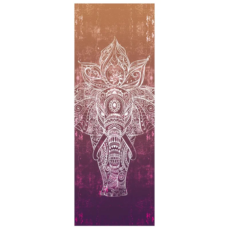 Экологичный коврик для йоги с принтом из микрофибры складной портативный