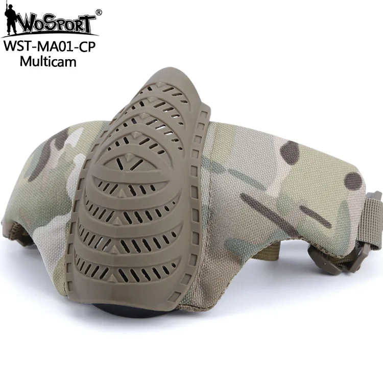 multicam 14 цветов страйкбольная Пейнтбольная камуфляжная полумаска для лица Военная Тактическая защитная маска Боевая Стрельба Пейнтбол Аксессуар - Цвет: multicam