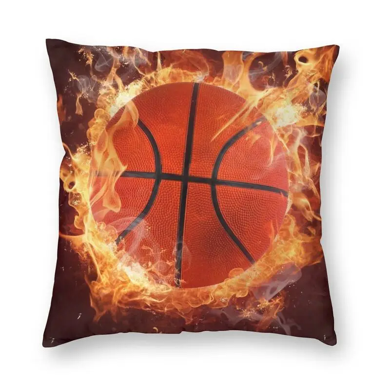 

Прохладный Баскетбол сжигание подушка чехол украшение 3D два боковых печати спорт Подушка для влюбленных чехол для автомобиля