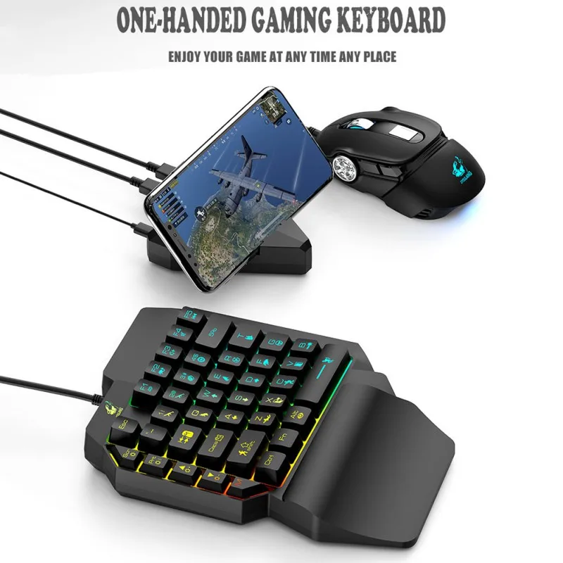 Greatlizard USB Проводная удобная сенсорная клавиатура мышь и одна рука портативный