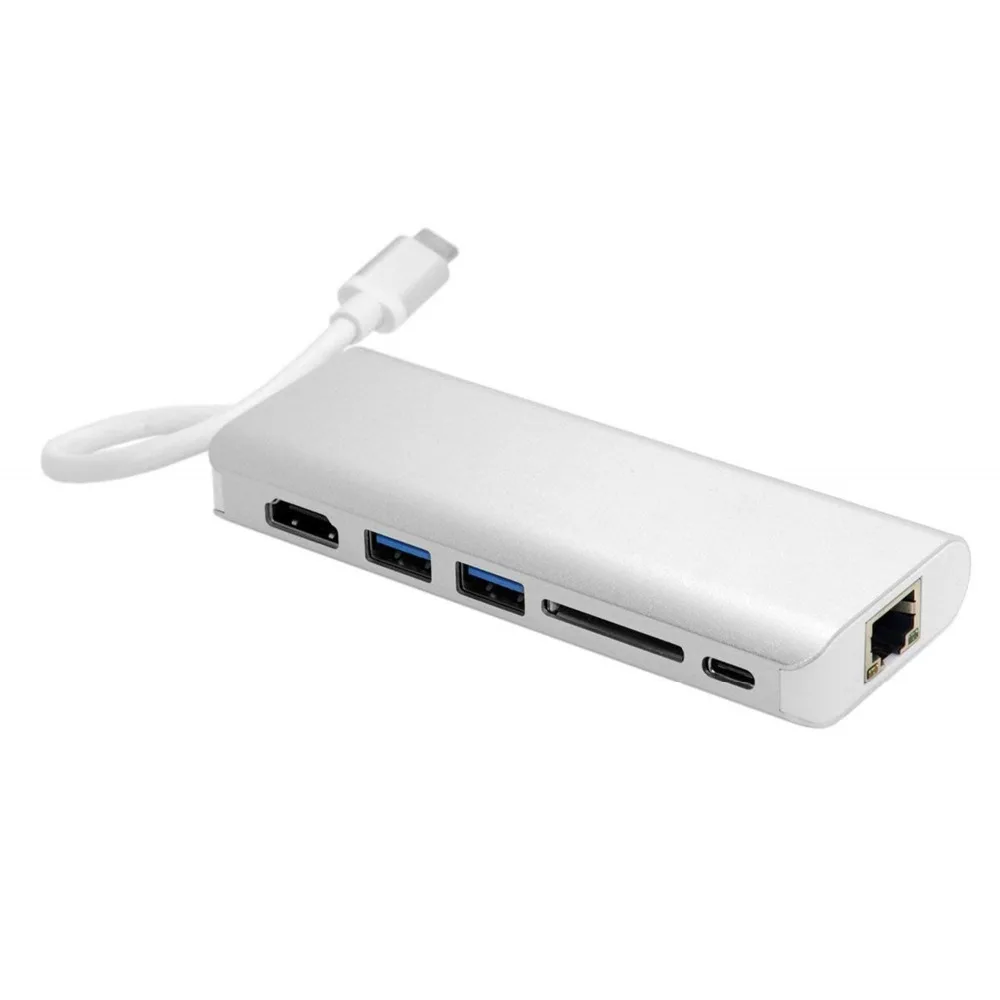 USB-концентратор usb-c 3 1-4K HDMI RJ45 для MacBook Air Pro ПК | Электроника