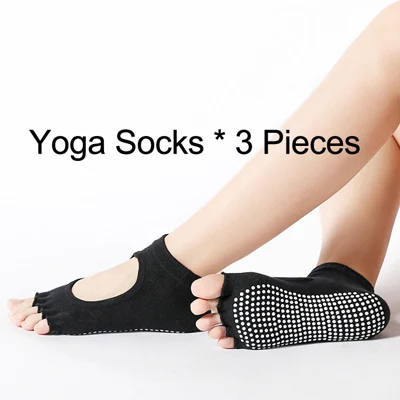 3 Pieces Yoga Socks Леггинсы для тренажерного зала, Спортивная, женская, для фитнеса, бесшовные леггинсы, высокая талия, штаны для йоги, пуш-ап, спортивные штаны для женщин, спортивная одежда для женщин, для спортзала - Цвет: 3 Pieces Yoga Socks