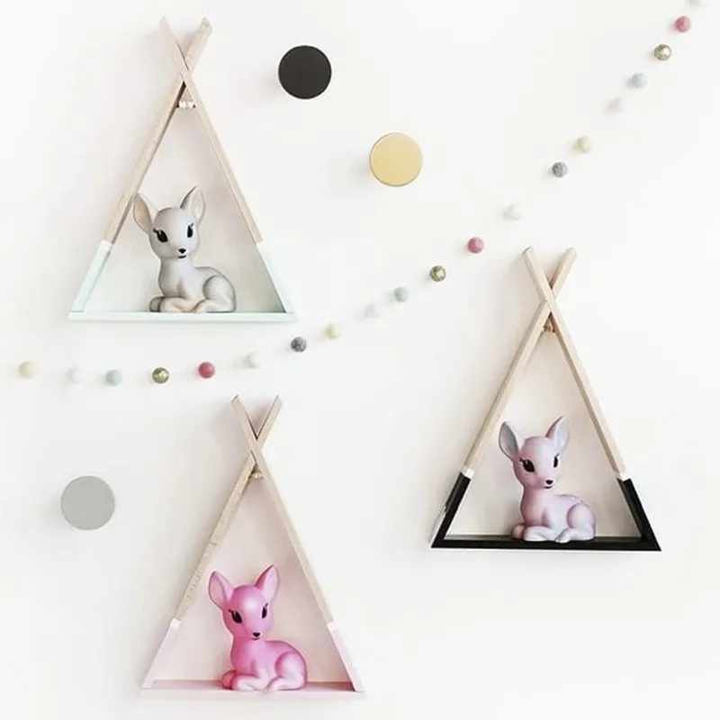 Деревянная Декоративная стойка для хранения в скандинавском стиле гостиной DIY