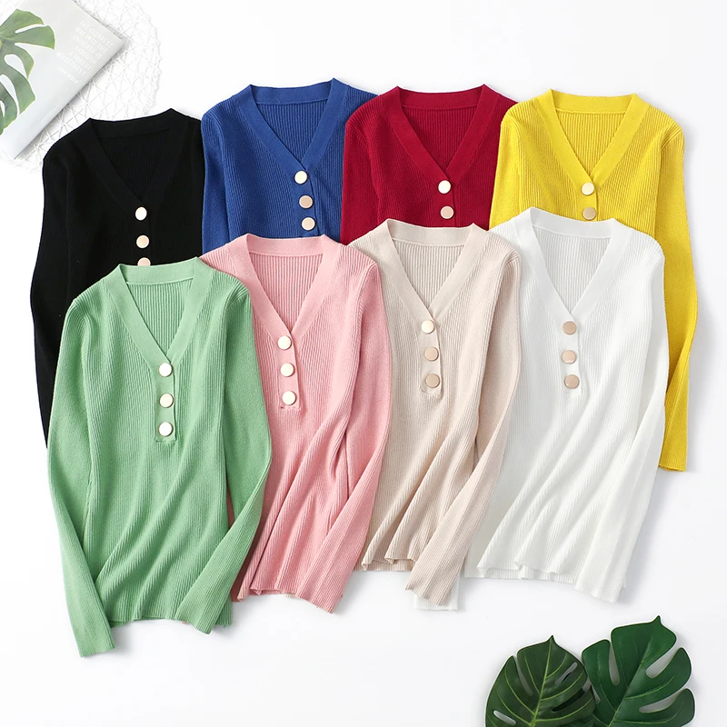 2019 Button Turtleneck Autumn Winter Women Knitted Casual Soft Polo-neck Slim Femme Elasticity Jumper Sweater Female Pullovers | Женская