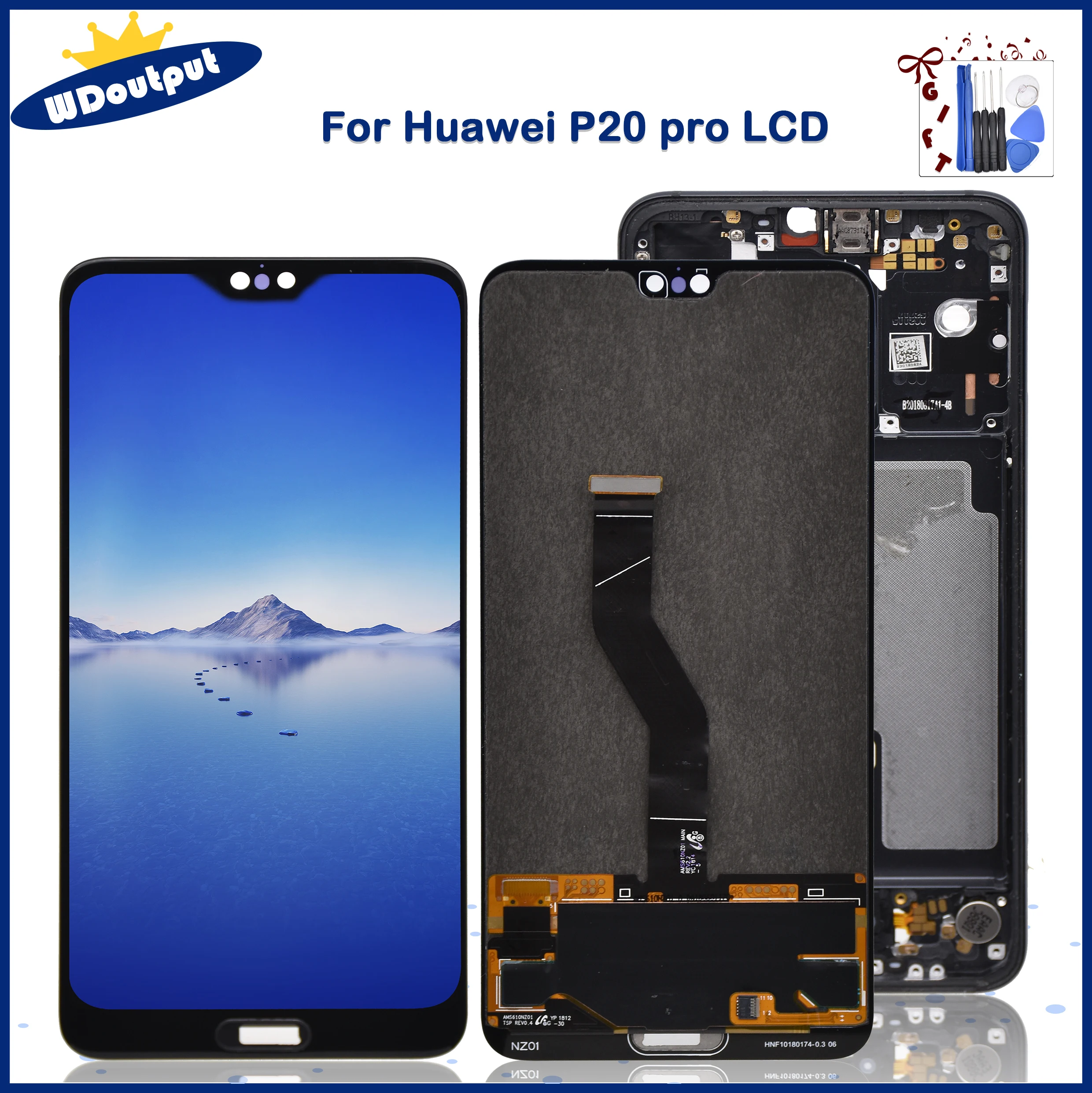 Pantalla LCD AMOLED Original de 6,1 pulgadas para Huawei P20Pro, montaje de digitalizador con pantalla t&aacute;ctil, repuesto para Huawei P20Pro CLT-L09 -L29 -AL01-0