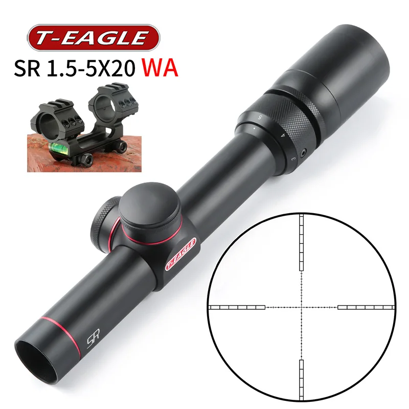 Cheap T EAGLE SR1.5 5X20 WA HK Airsoft gun Hunting Rifles Scope Tactical Optical Gun Sight Shock Proof with Laser Sniper rifle