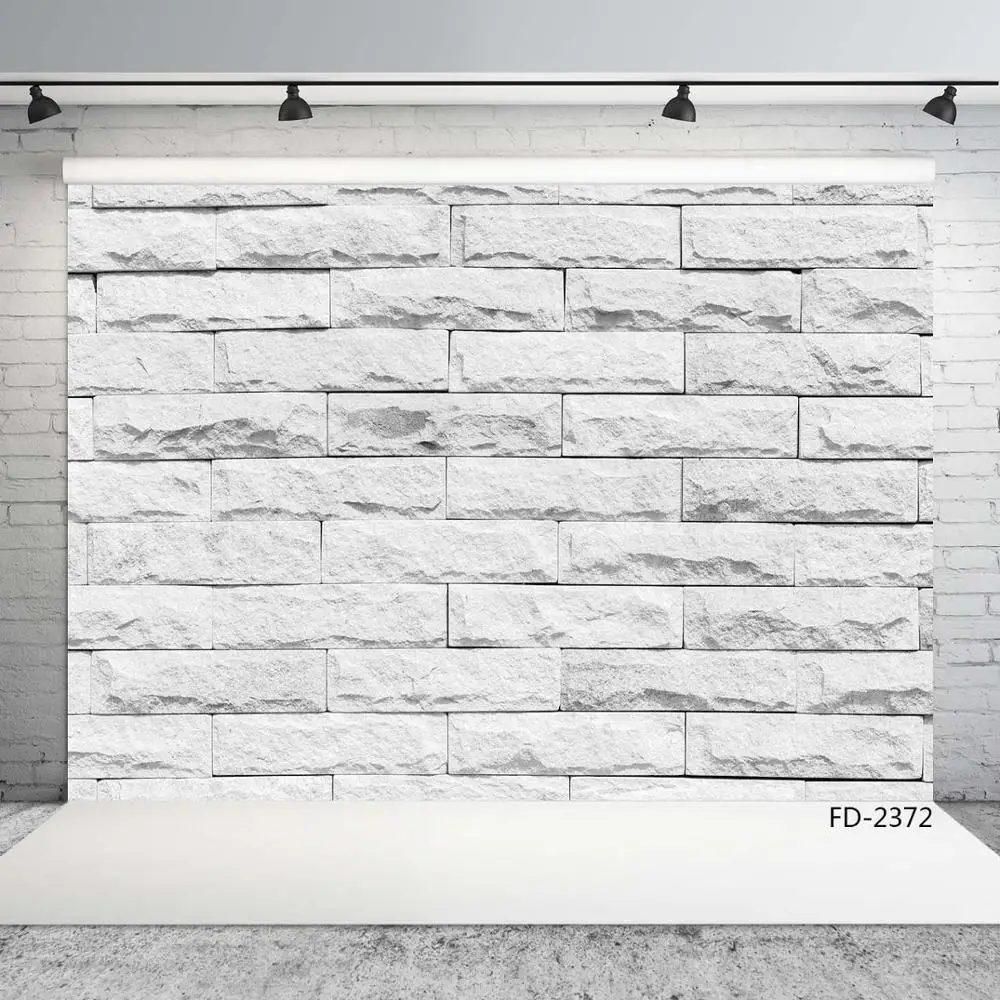 

Фон для фотосъемки с изображением кирпичной стены и белого камня