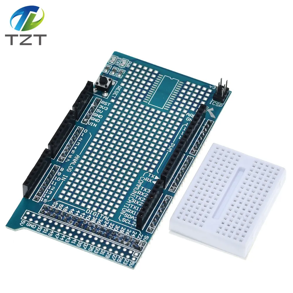 МЕГА 2560 R3 Proto Прототип Щит V3.0 Плата расширения + мини PCB Макет 170 точек связи для