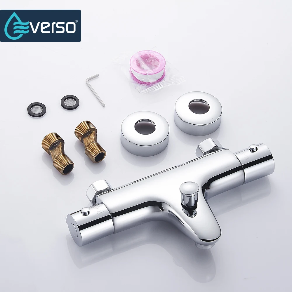 Термостатический смеситель для душа в ванной комнате регулирующий настенный