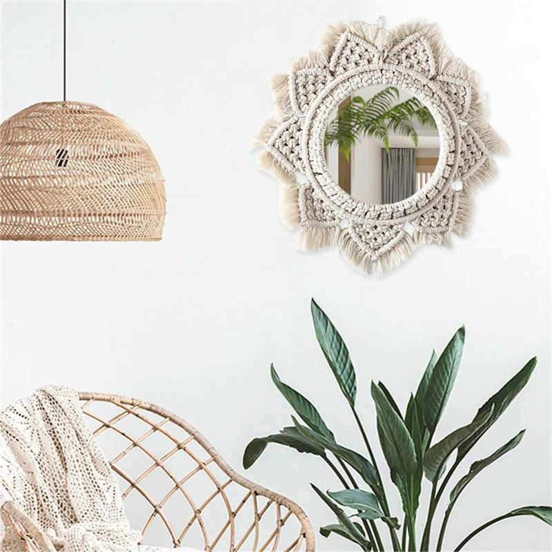 

Nordic Wall Hanging Bohemian Decorative Makeup Mirror Bedside Bedroom Homestay Entrance Hotel Decorations