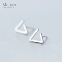 modian classic geometric triangle simple tiny small stud earrings cute 925 sterling silver charm jewelry for women jewelry