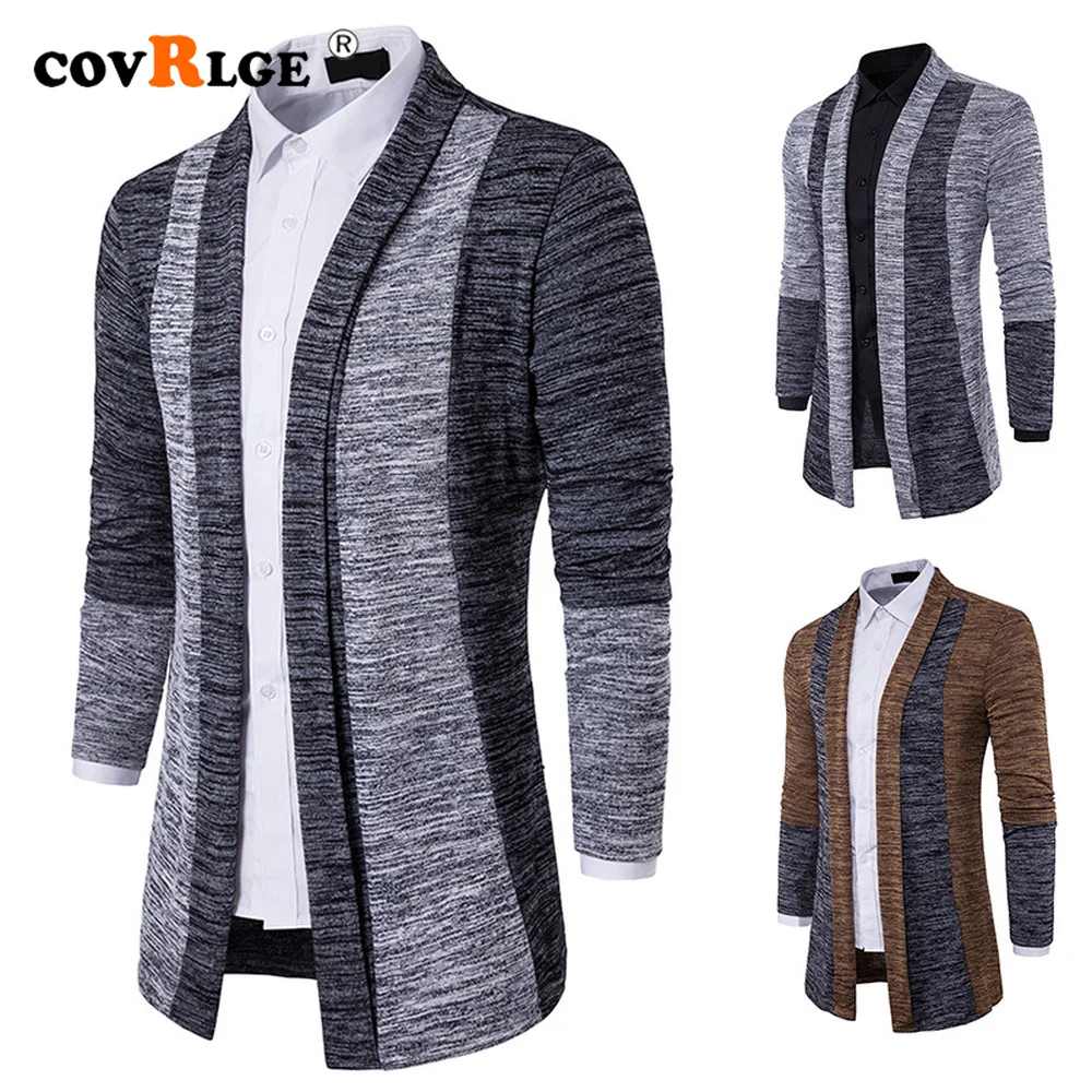 Covrlge Mens Sweaters Long Sleeve Cardigan Male Pull Style Cardigan Clothings Fashion Casual Men Knitwear Sweater Coats MWK047
