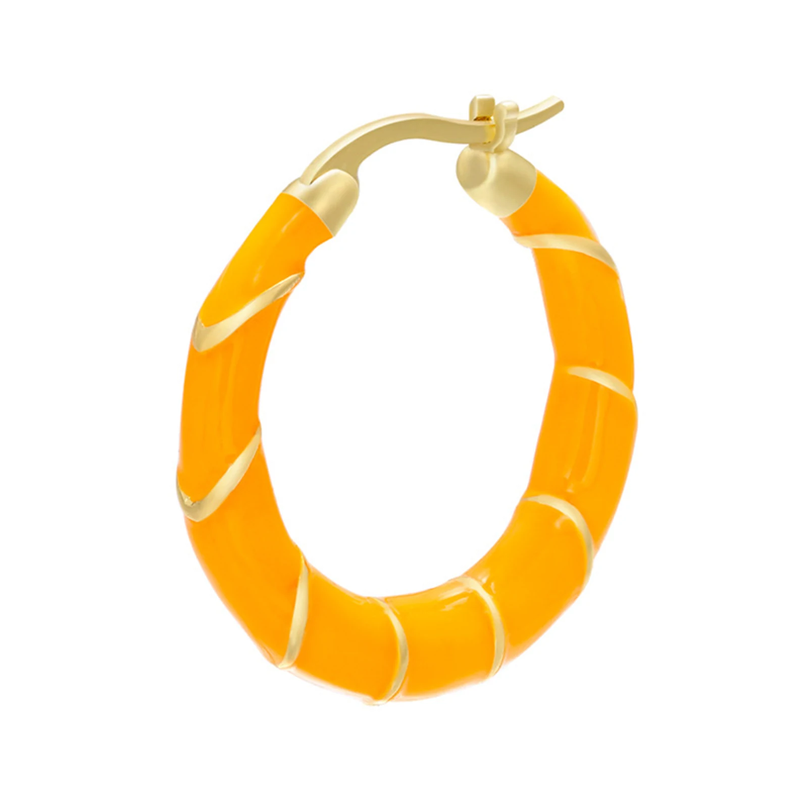 

Fashion Spiral Enamel Copper Hoop Earrings For Woemn Gold Color Round Unusual earrings ring Jewelry Gifts 25mm x 24mm, 1 Pair