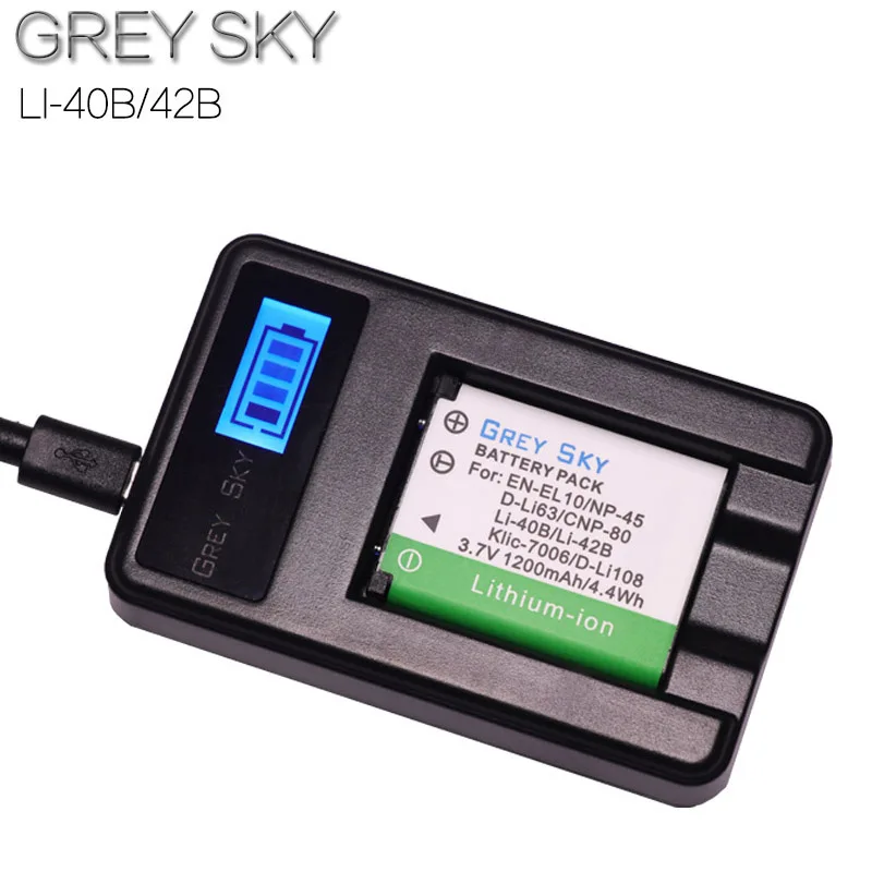 2 шт. флейта для аккумуляторов FUJIFILM 40B 42B LI40B USB-зарядное устройство с ЖК-дисплеем