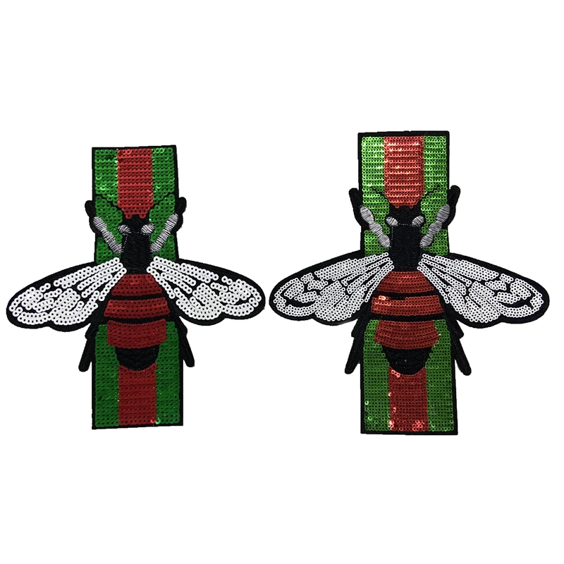 

New Arrival Sequins Bee Patches for Clothing Applique Motif Sewing Badge Fabric Cloth Patches DIY Accessories Lady Bug Patch 1PC