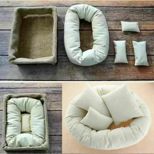 Комплект из 4 предметов для малышей новорожденных подушка фотографирования корзина наполнитель пшеницы