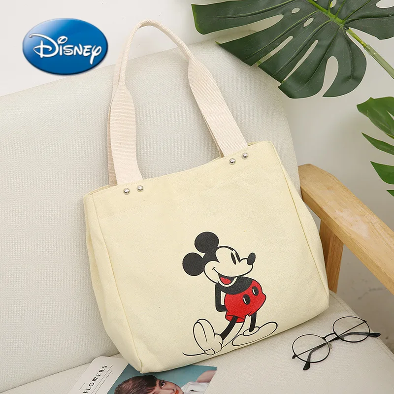 

Disney Mickey Cartoon Woman Canvas Shoulder Messenger Bag 2021 Female Bag Trend Casual Fashion Handbag Shopping Bag Tote Bag