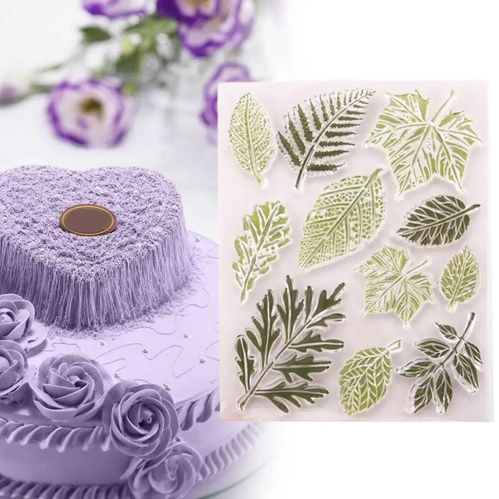 

DIY Green Leaf Silicone Clear Stamp Scrapbooking Craft Stamp Baking Kitchen Transparent Mold Home H8Q0