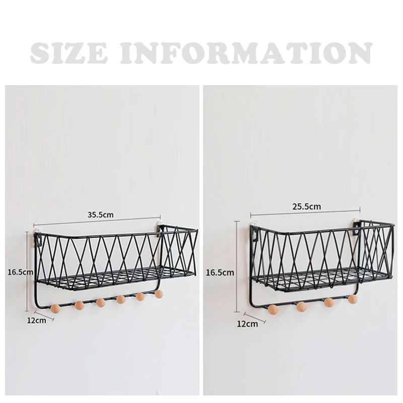 

Nordic Style Creative Iron Wall Holders Kitchen Shelf Home Wall Decor Racks Hanger Keys Hooks Storage Rack Frame Organizer