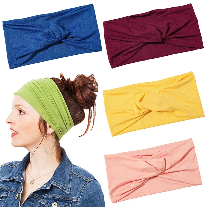 

Cotton Headband For Women Girl Baby Headband 2019 Elastic Knot Headbands Twist Fashion Cross Hair Accessories