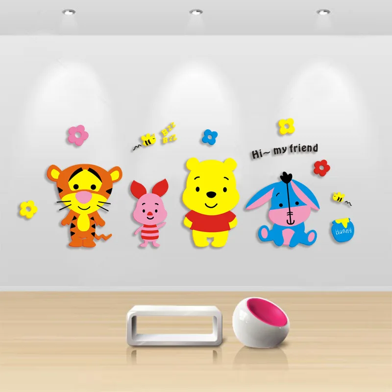 Новые виниловые наклейки на стену с изображением Винни Пуха тигра животных