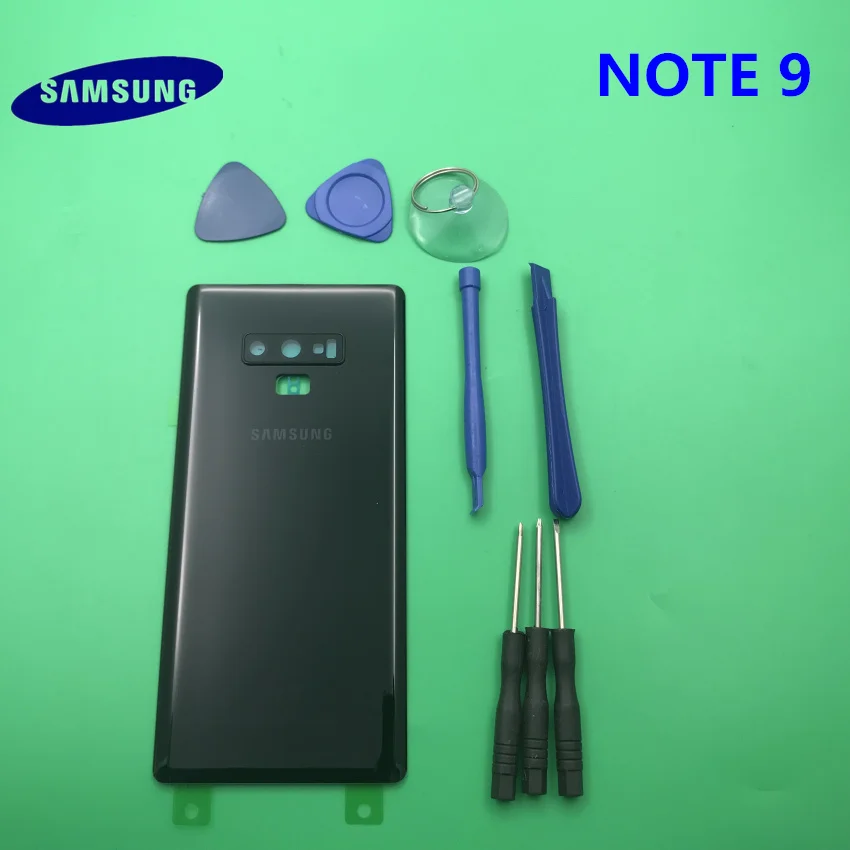 black Замена NOTE9 задняя панель Батарея стекло задняя дверь крышка с задней камерой Стекло samsung Galaxy NOTE 9 N960 N960F - Цвет: black
