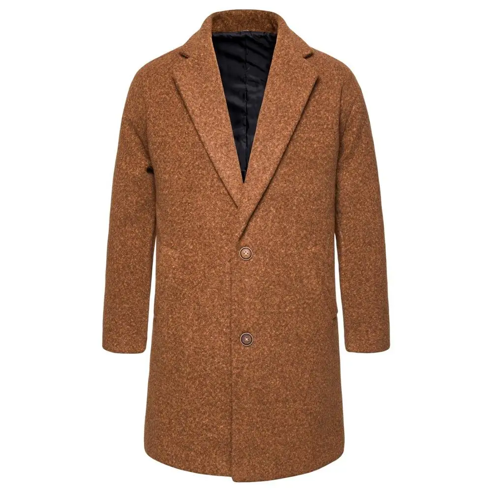 Зимнее пальто для мальчиков искусственное шерстяное Мужская Длинная ветровка