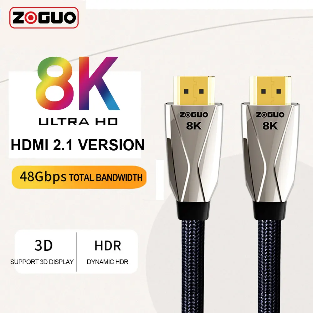 

8K HDMI2.1 Cable for Xbox X PS5 Xiaomi Mi TV Box 8K/60Hz 4K/120Hz HDMI Cable Splitter Switch Cable 48Gbps HDR10+ Cable HDMI