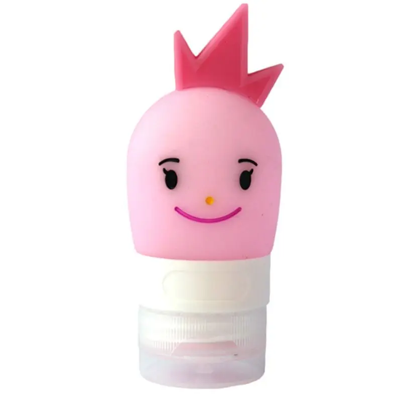 

40ml Silicone Refillable Empty Bottle Cartoon Prince Princess Travel Cosmetic Container Leakproof Shampoo Gel Dispenser