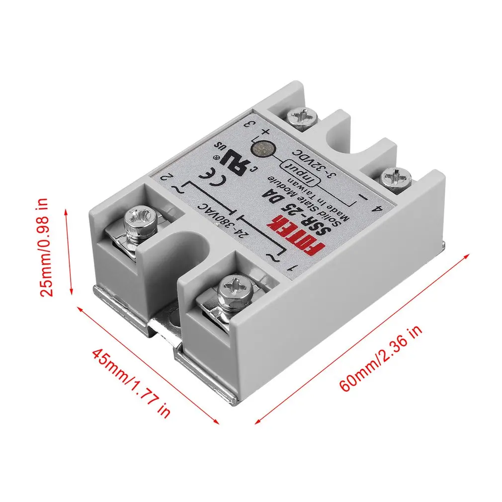 Твердотельный релейный модуль SSR 25DA 25A /250V 3 32V DC вход 24 380VAC выход|Реле| |