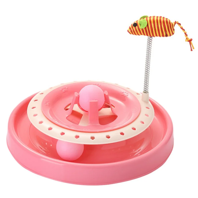

Double-layer Cat Turntable Mouse Toy Interactive Pet Cat Track Toys Educational Teasing Toy for Kitten Cat Pet Training Supply
