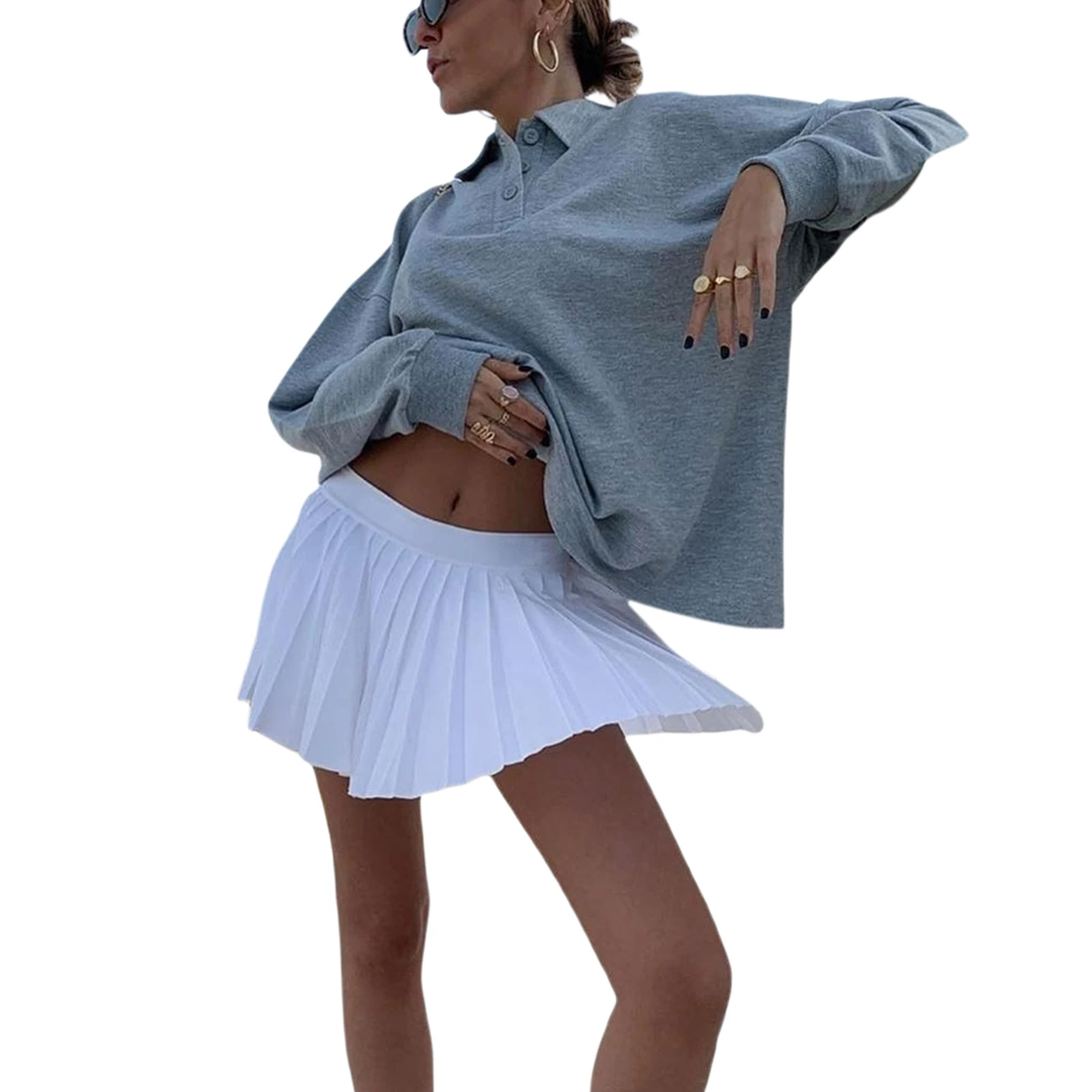 

Sexy Women Fashion Solid Color Pleated Skirts Summer Casual Ladies Stylish Skirts for Shopping Daily Wear