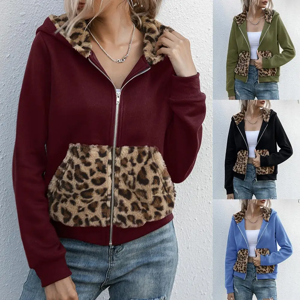 

Женская толстовка с леопардовым принтом, с длинным рукавом