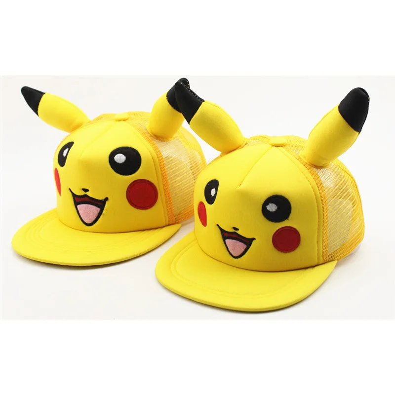 Кепка с рисунком покемона Пикачу для детей и взрослых уличная бейсболка защитой