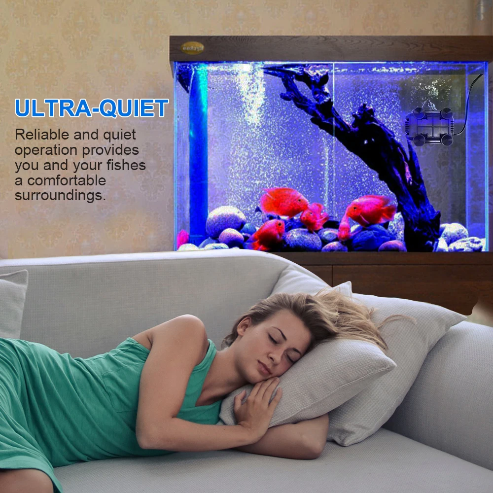 Регулируемый аквариумный насос погружной Ультра тихий водяной для фонтана рыб