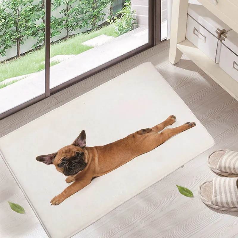 Немнущийся милый коврик для домашних питомцев собак и кошек входной двери Bichon Frise