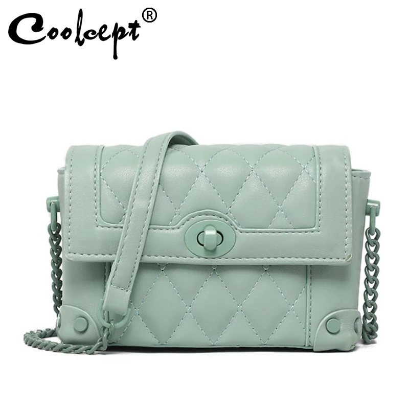 

Coolcept Designer Women Messenger Bag Pu Leather Bags New Brand Cross Body Bag Chain Shoulder Bag Phone Bag For Beautiful Women