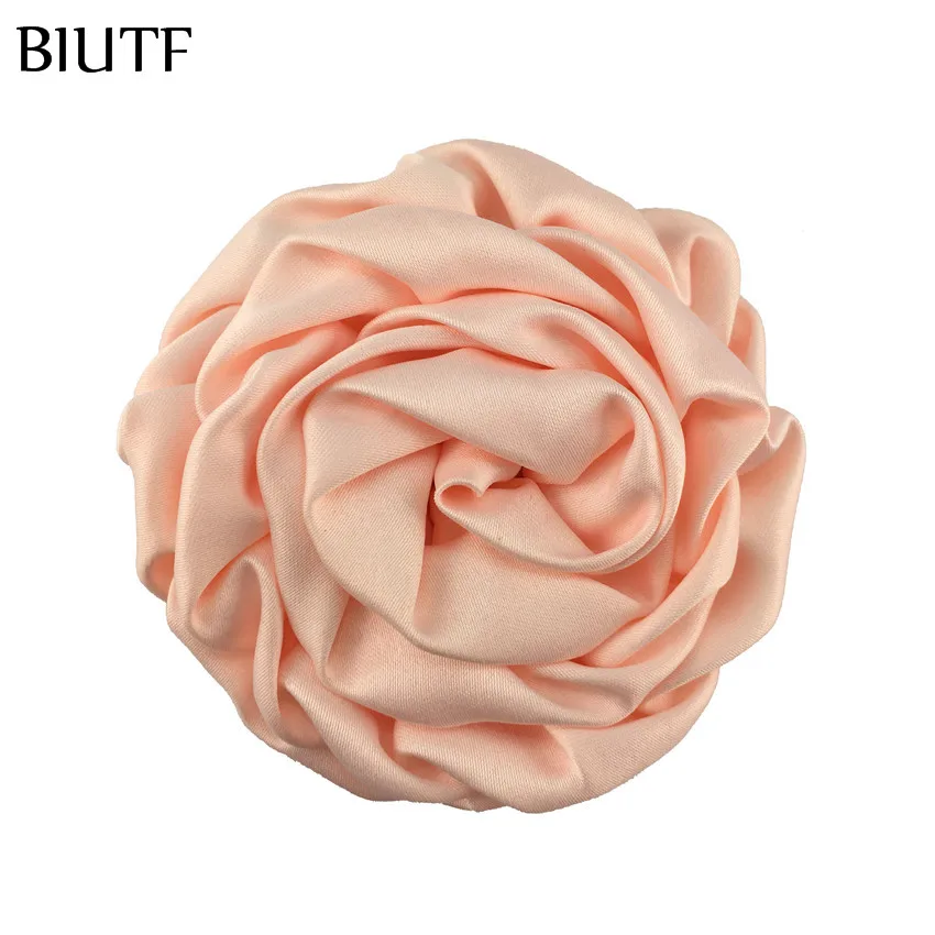 10 шт./лот 3 ''мягкие свернутые розетки шелк с зажимом для волос плоской спинкой