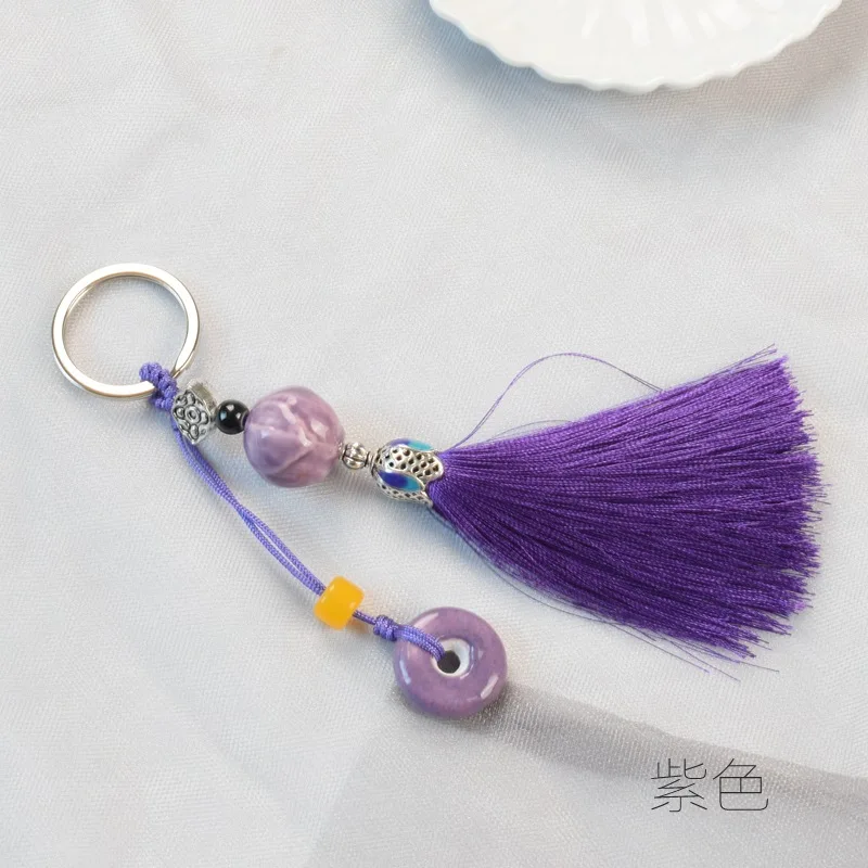 

Creative Tassel Student Backpack Key Chains Fashion Valentine's Day Accessories Keyring Cute Men And Women Gift Pendant Keychain