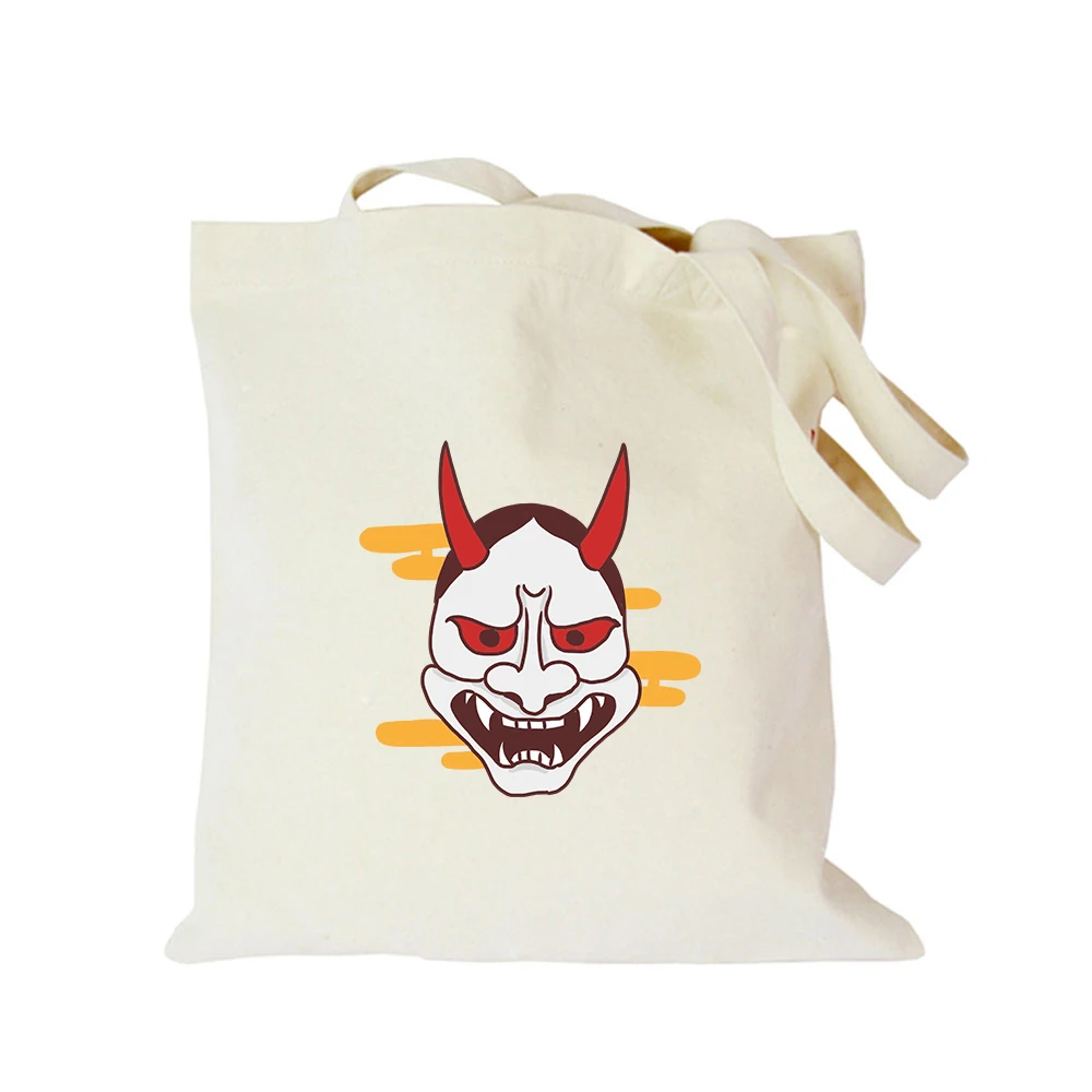 Оригинальная Парусиновая Сумка-тоут с логотипом японская маска многоразовая