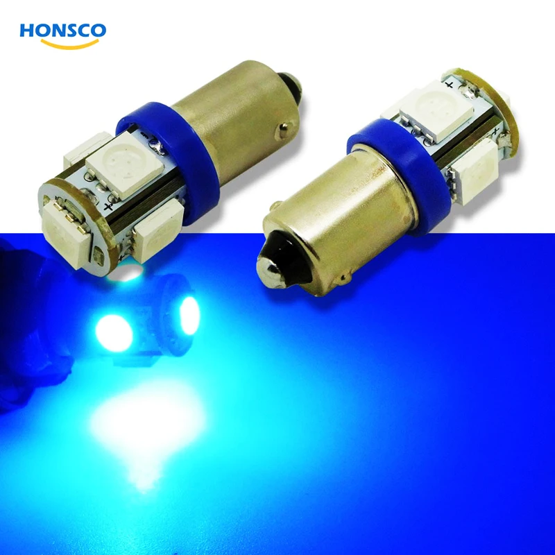 2 шт. BA9S Светодиодные Автомобильные светильник пы T4W 5 SMD 5050 клиновидные красные